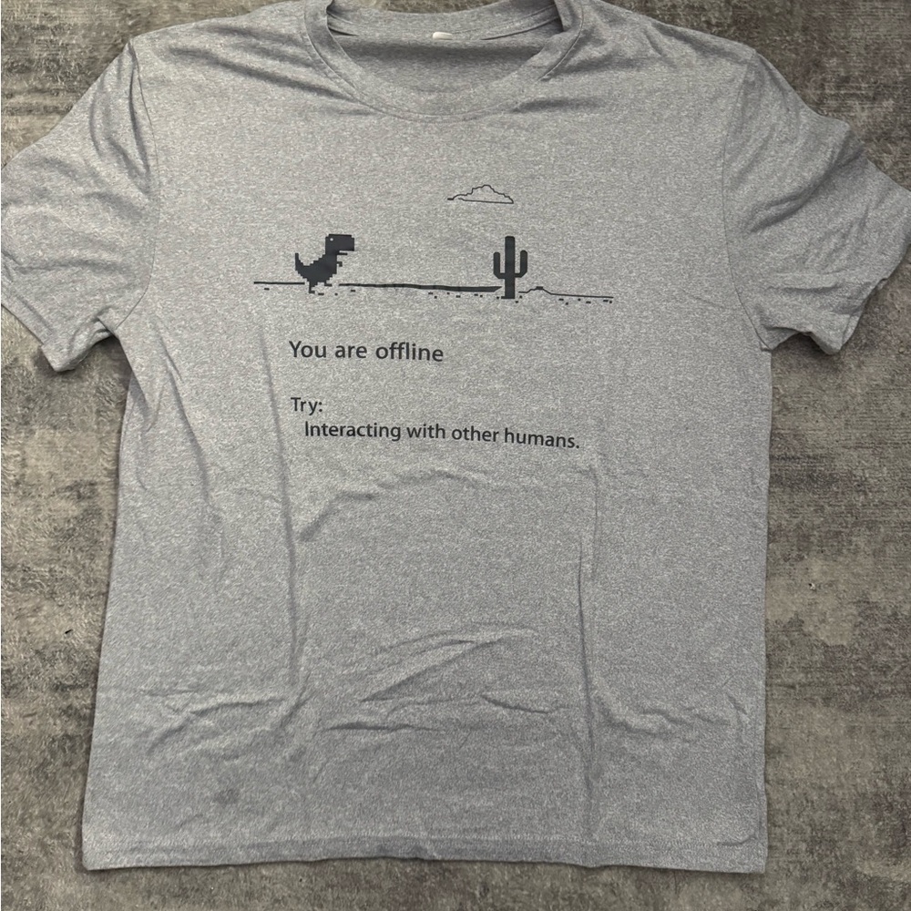 Gray Short Sleeve Tee with Minimalist Design